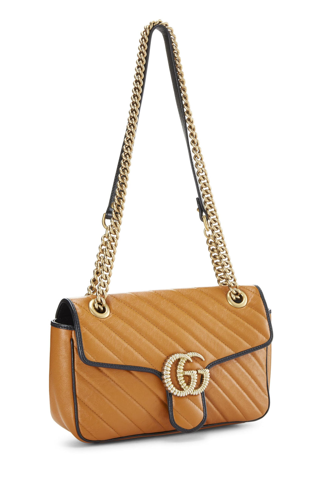 Gucci,  Orange Leather Torchon Marmont Shoulder Bag Small, Orange