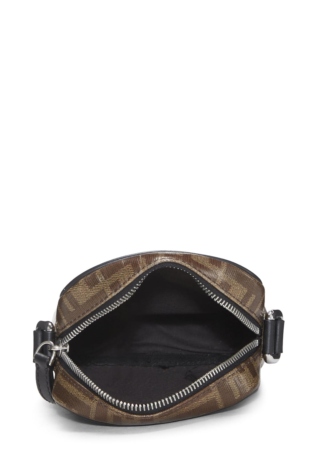 ,  Brown Leather & Zucca Canvas Crossbody, Black
