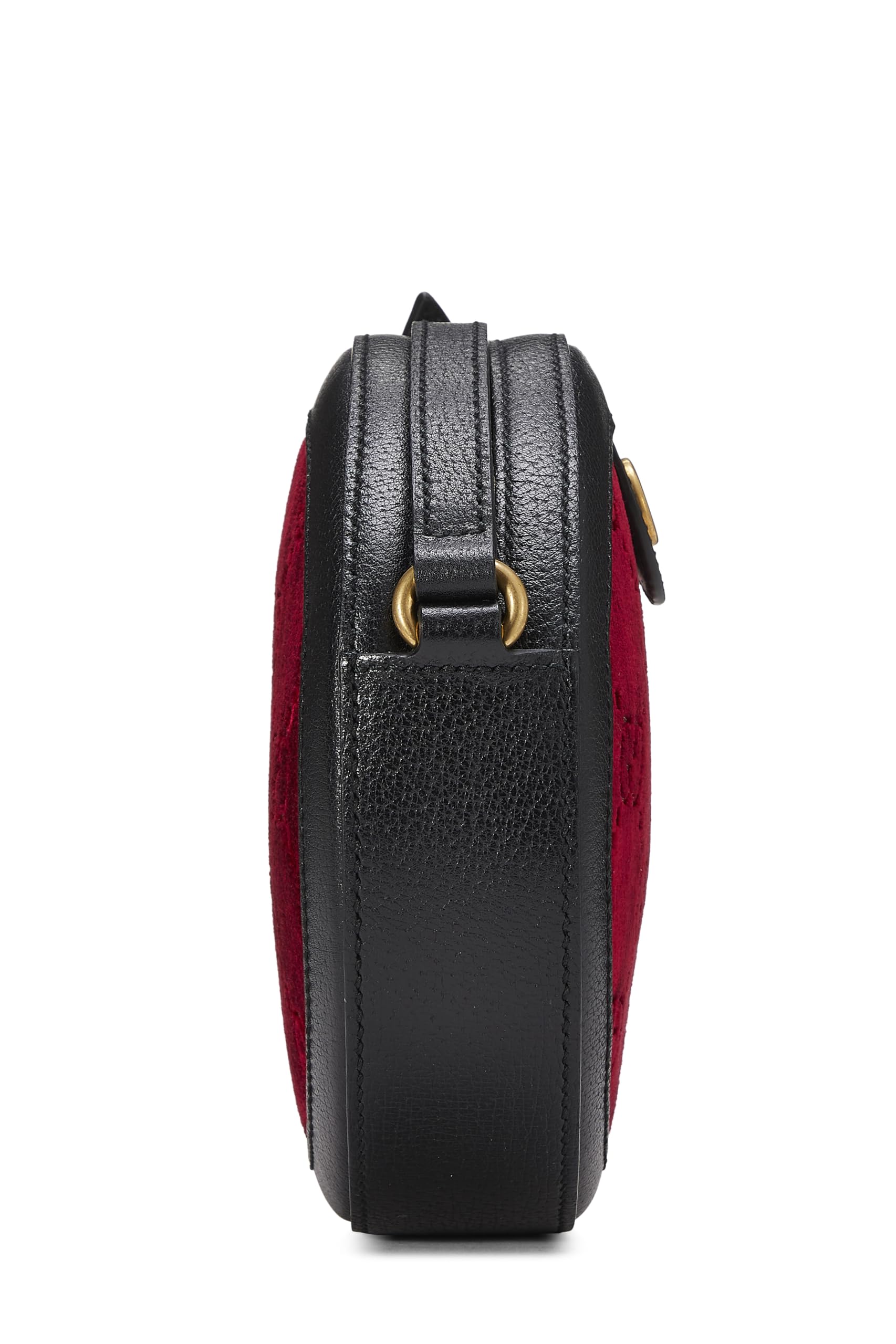 Gucci,  Burgundy VeLouis Vuittonet GG Marmont Round Shoulder Bag Mini, Burgundy