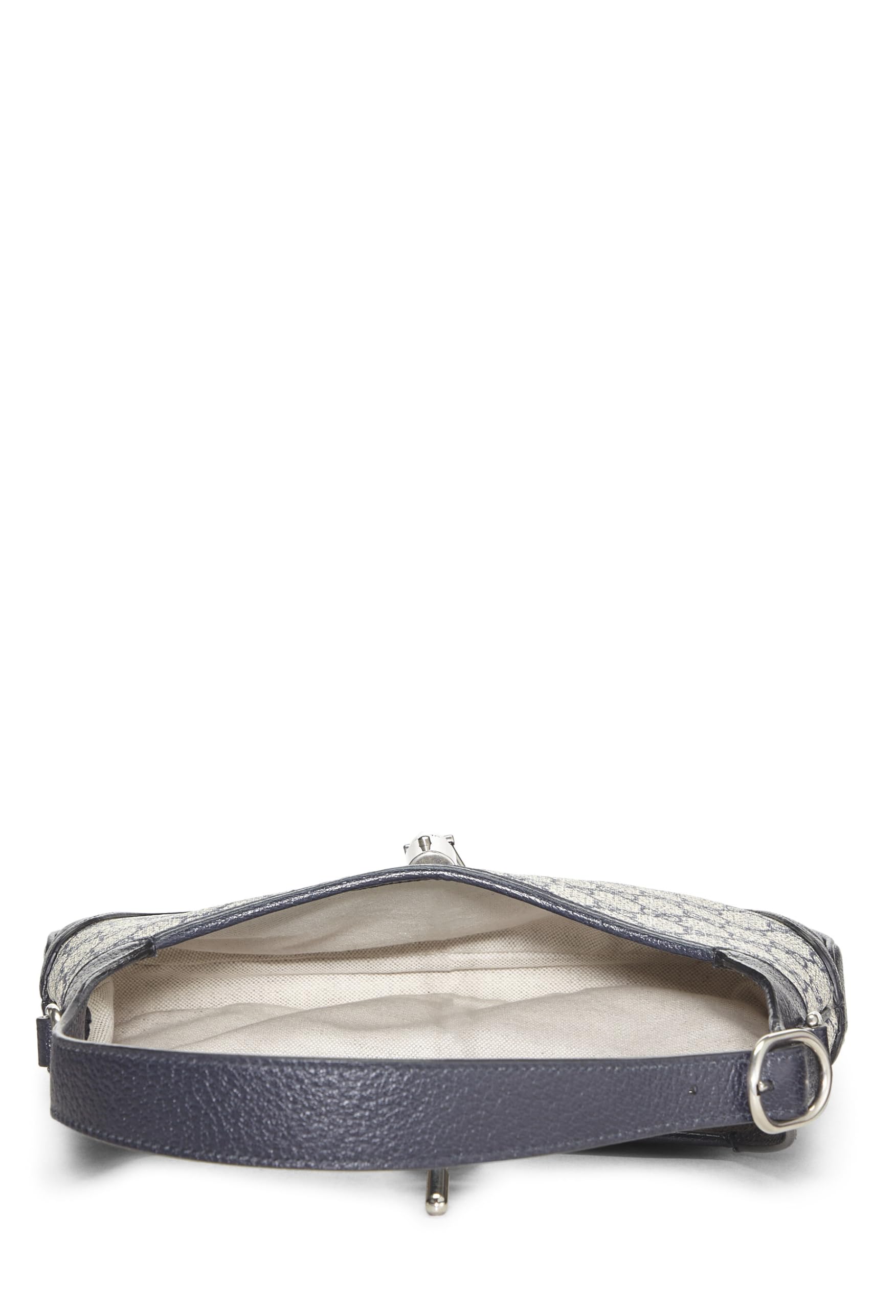 Gucci,  Navy GG Supreme Canvas Web Jackie Shoulder Bag, Navy