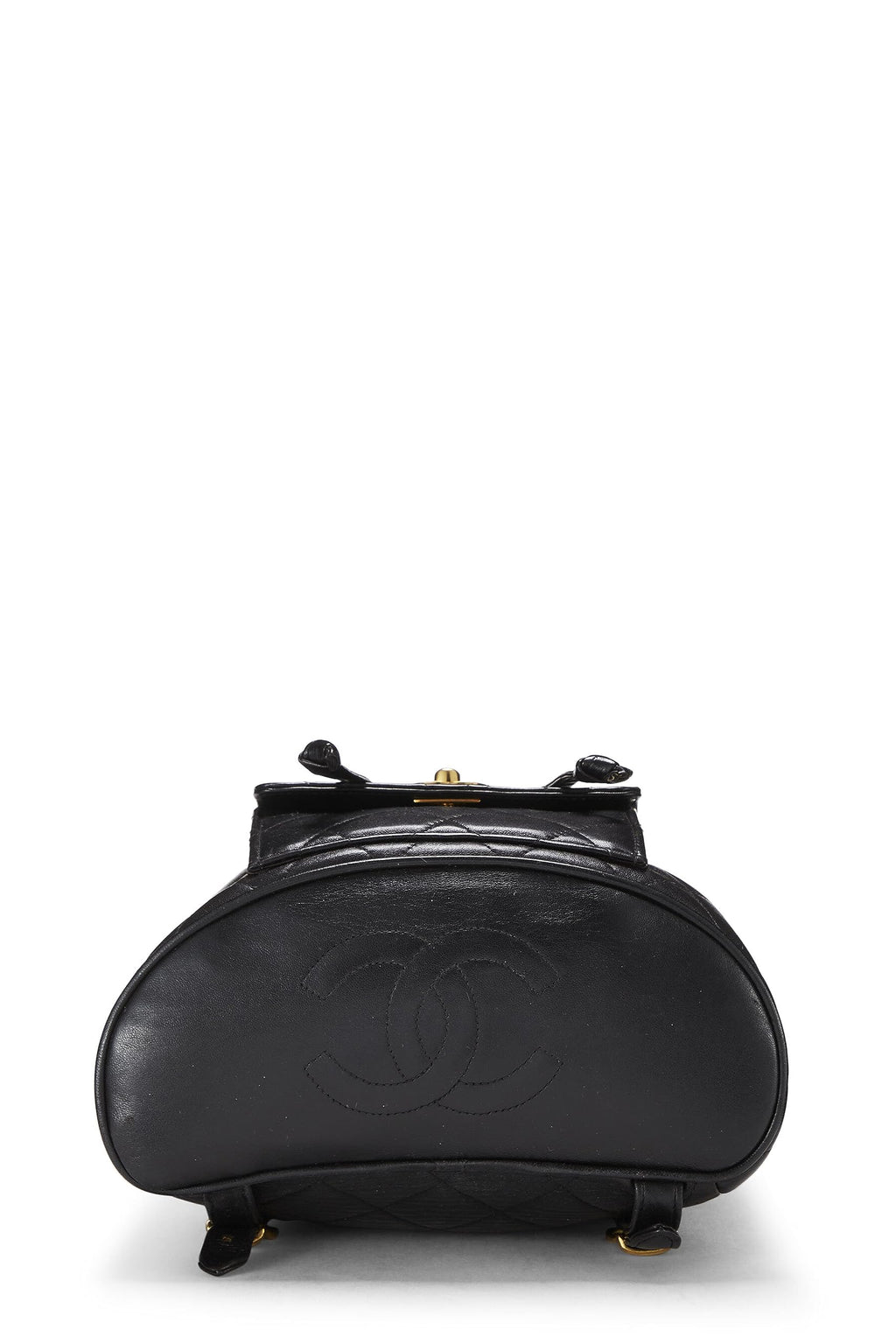 Chanel,  Black Quilted Lambskin 'CC' Classic Backpack Medium, Black