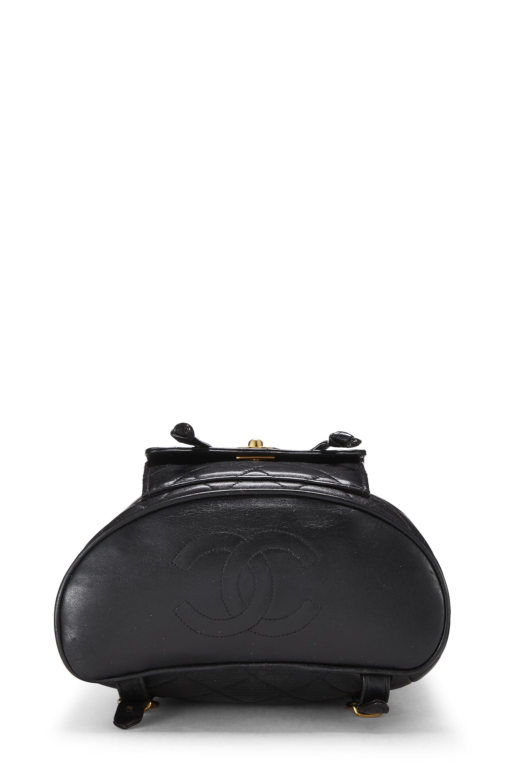 Chanel,  Black Quilted Lambskin 'CC' Classic Backpack Medium, Black
