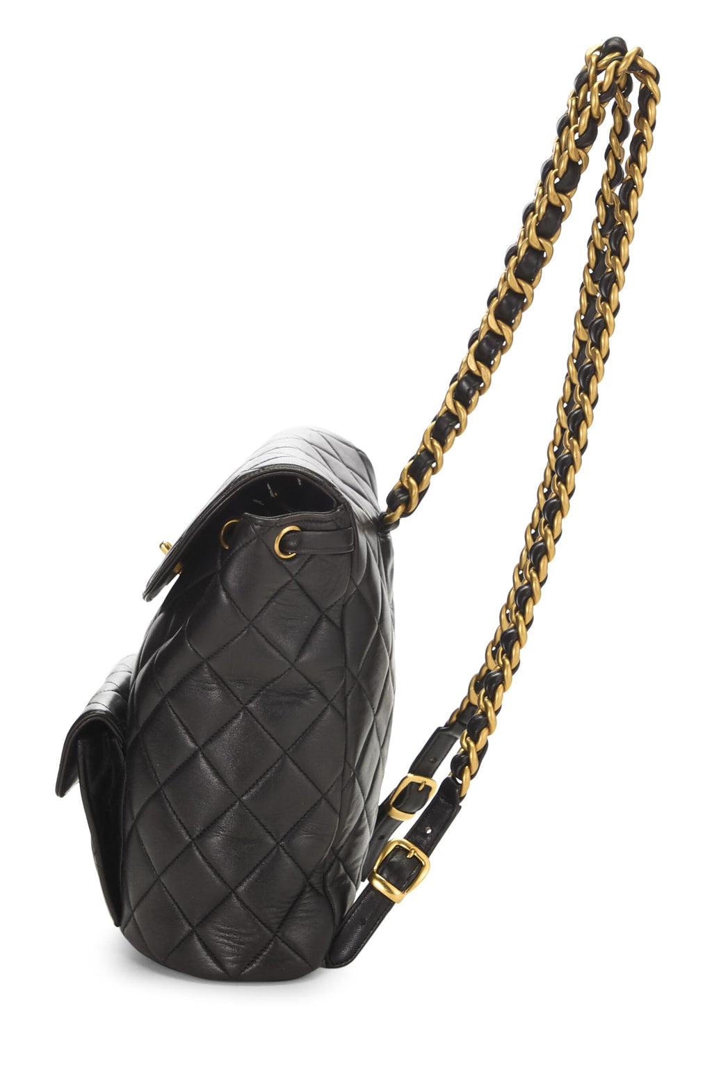 Chanel,  Black Quilted Lambskin 'CC' Classic Backpack Medium, Black