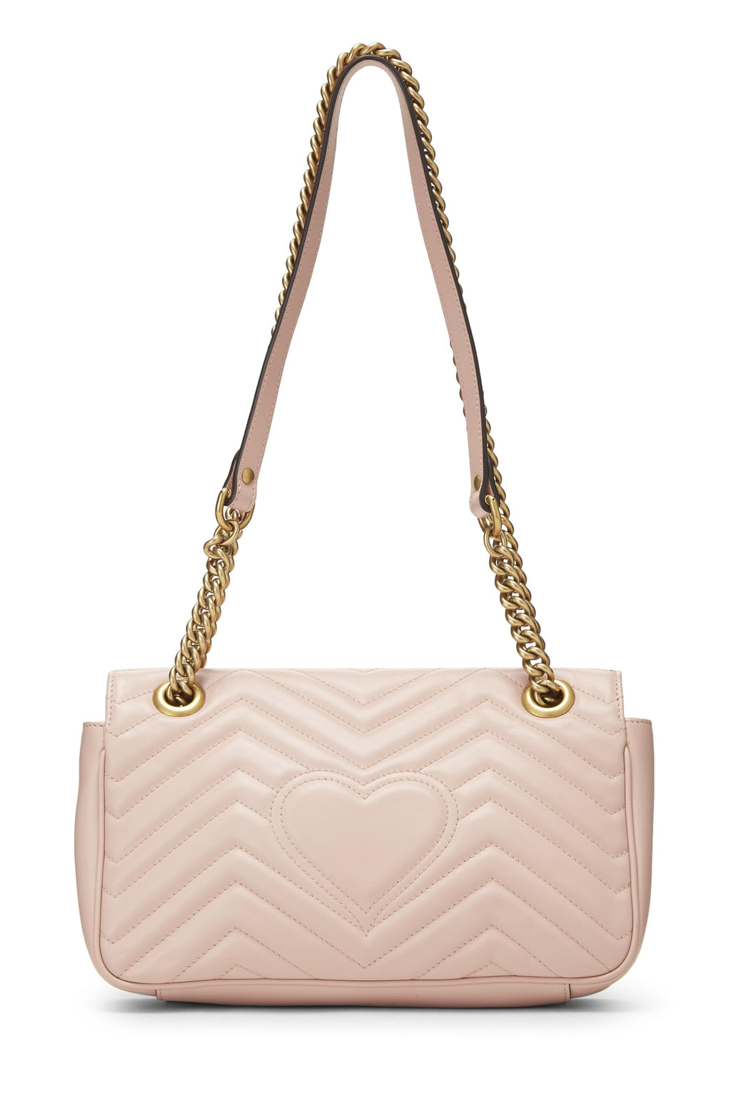 Gucci,  Pink Leather GG Marmont Shoulder Bag Small, Pink