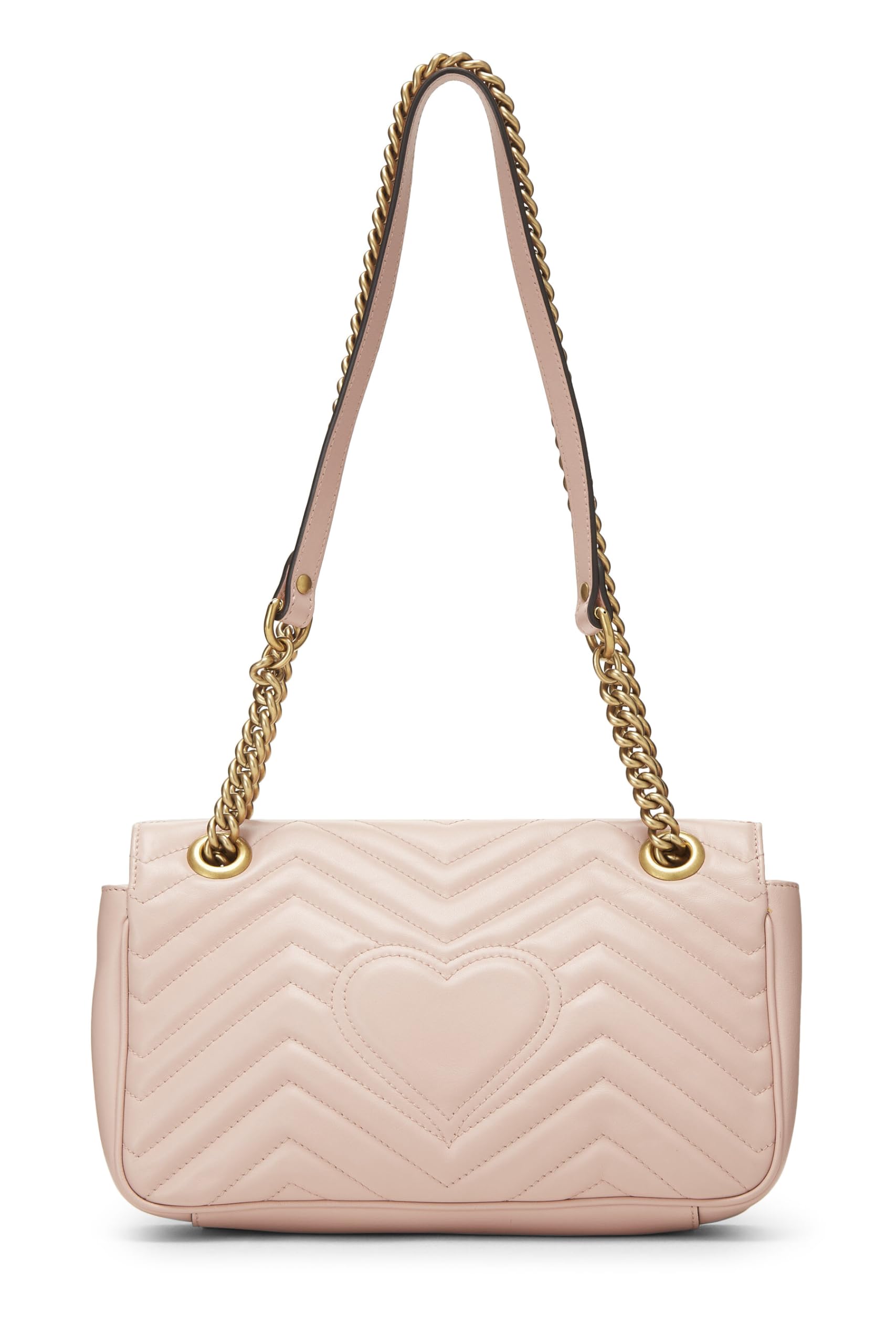 Gucci,  Pink Leather GG Marmont Shoulder Bag Small, Pink