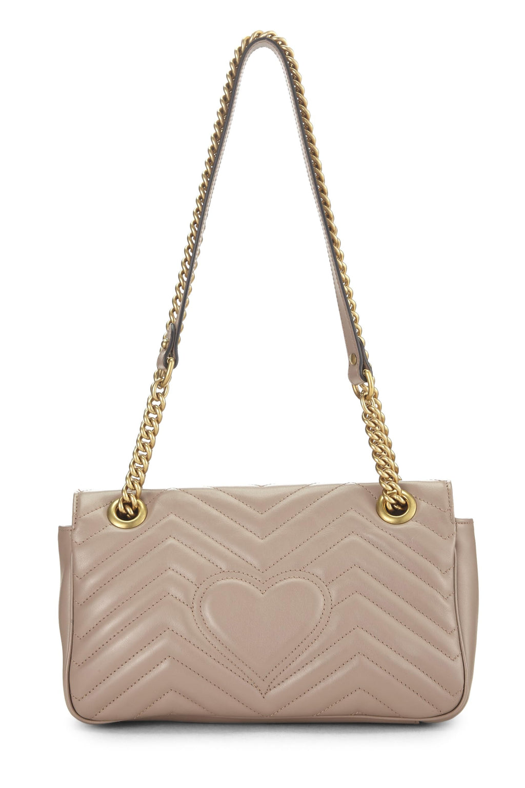 Gucci,  Beige Leather GG Marmont Shoulder Bag Small, Beige