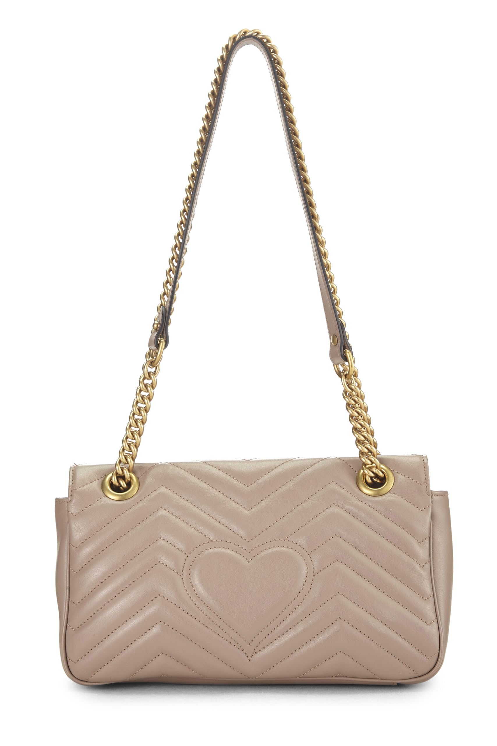 Gucci,  Beige Leather GG Marmont Shoulder Bag Small, Beige