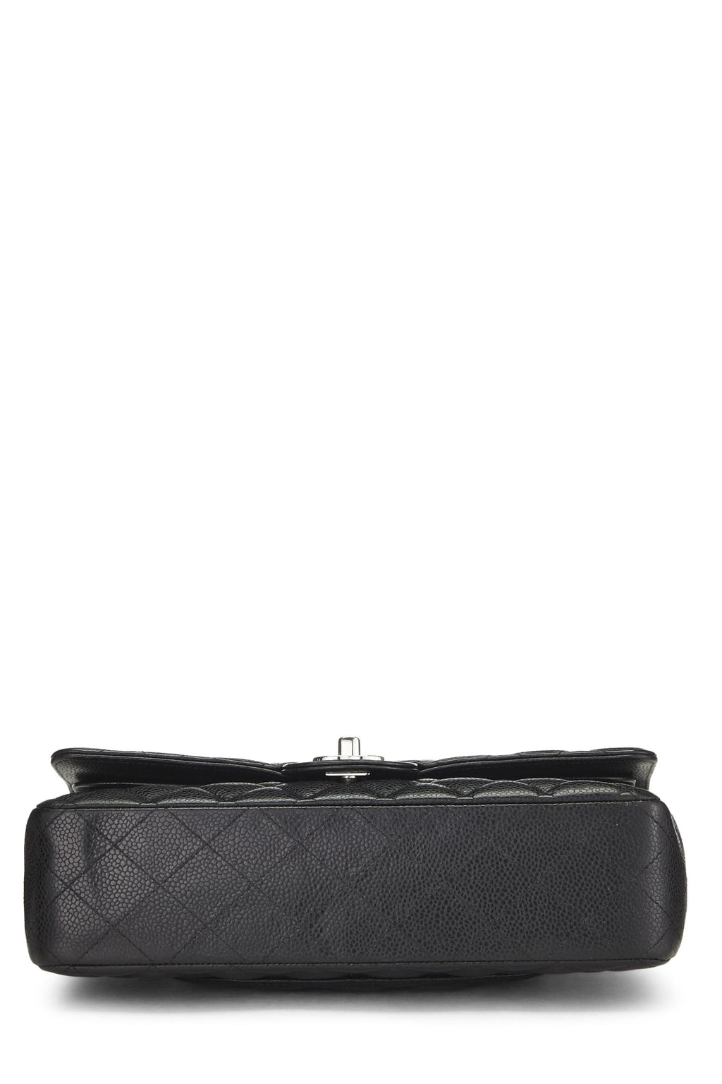 Chanel,  Black Quilted Caviar Classic Double Flap Medium, Black