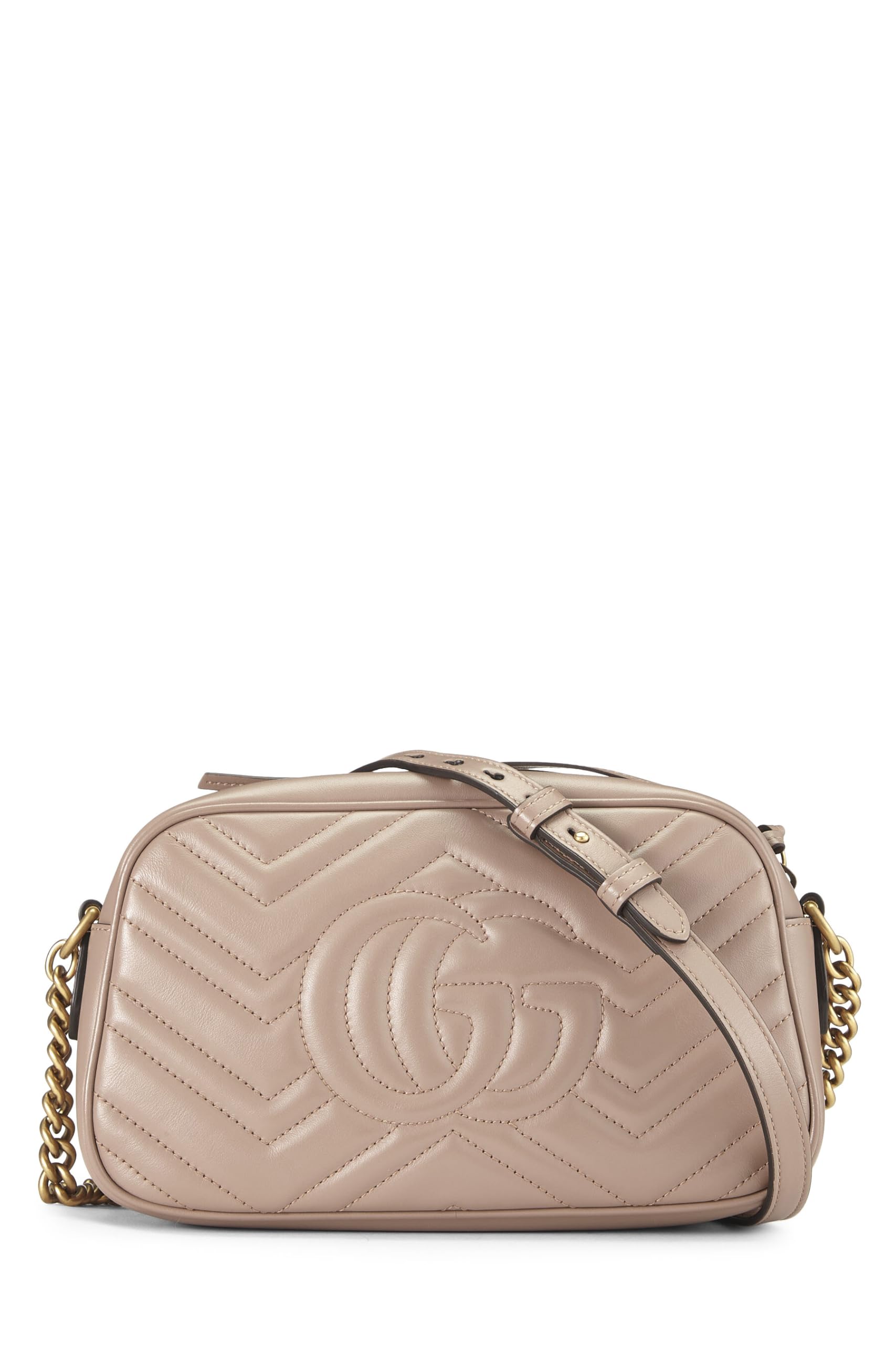 Gucci,  Pink Leather Gucci Marmont Crossbody, Pink