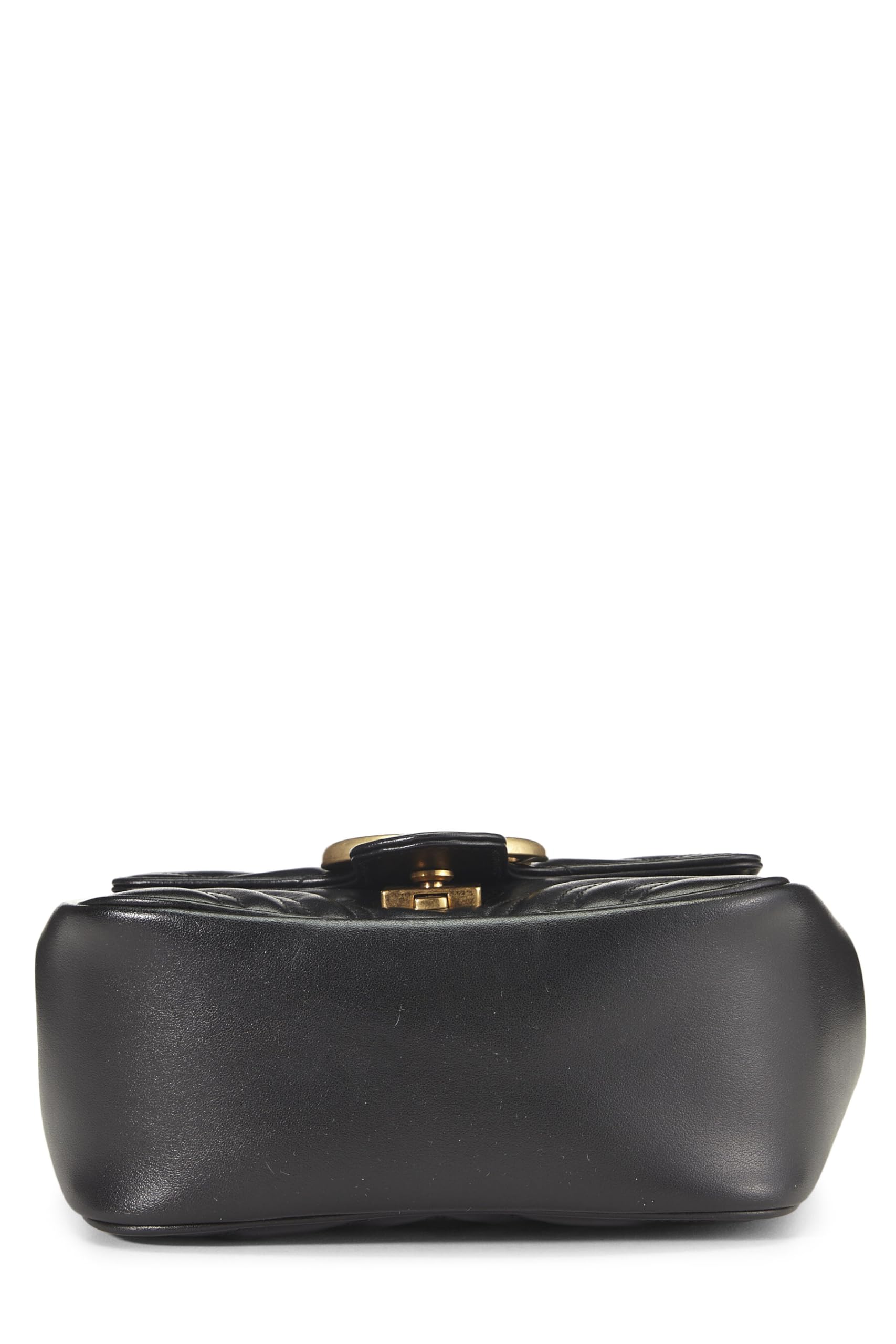 Gucci,  Black Leather GG Marmont Shoulder Bag Mini, Black
