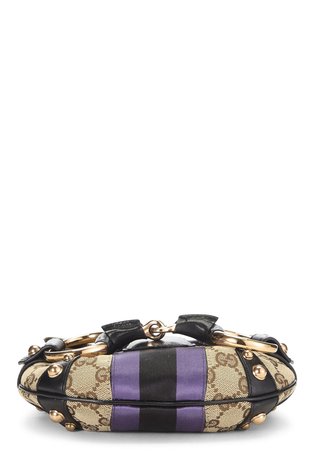 Gucci,  Purple Original GG Canvas Horsebit Chain Shoulder Bag, Purple