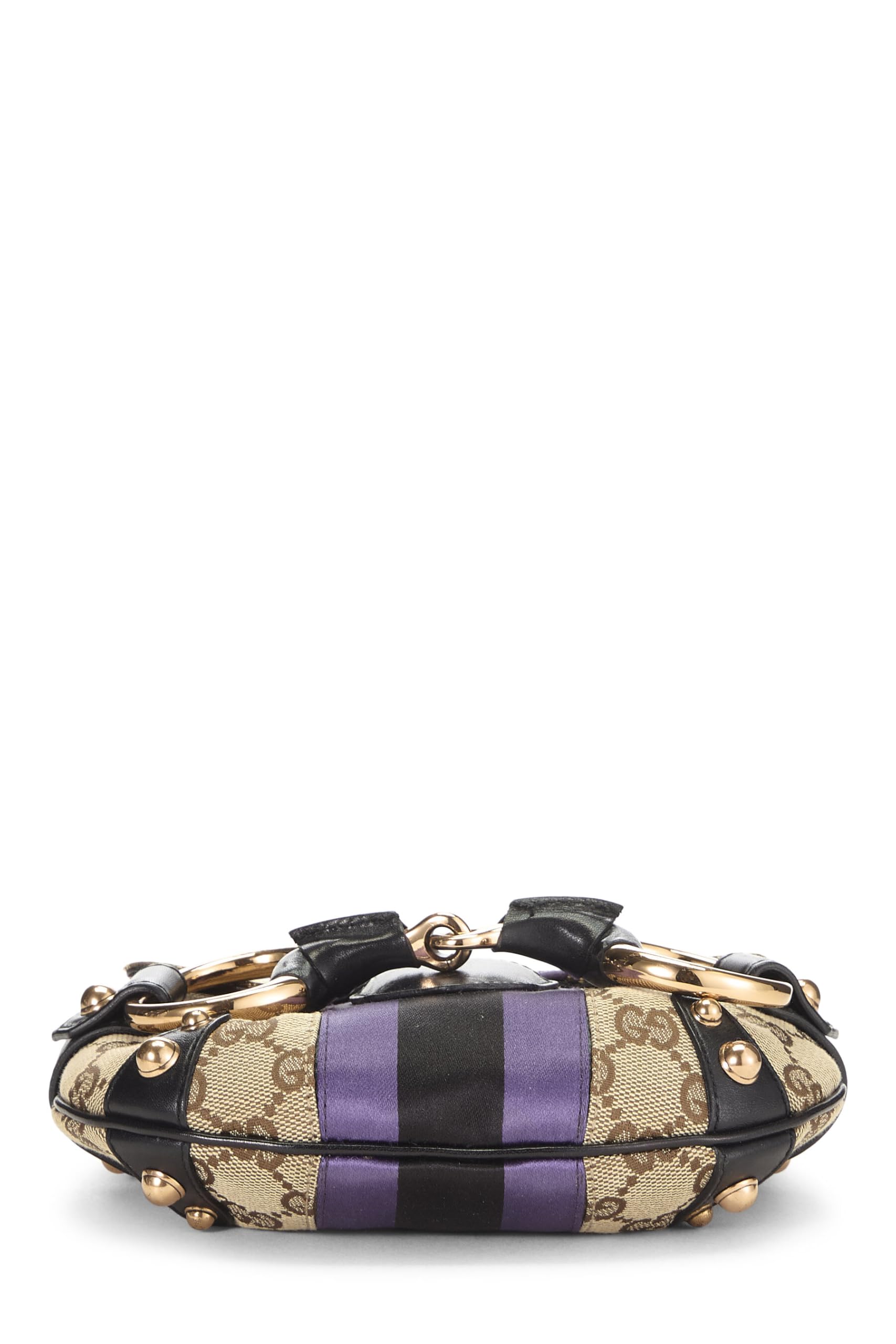 Gucci,  Purple Original GG Canvas Horsebit Chain Shoulder Bag, Purple