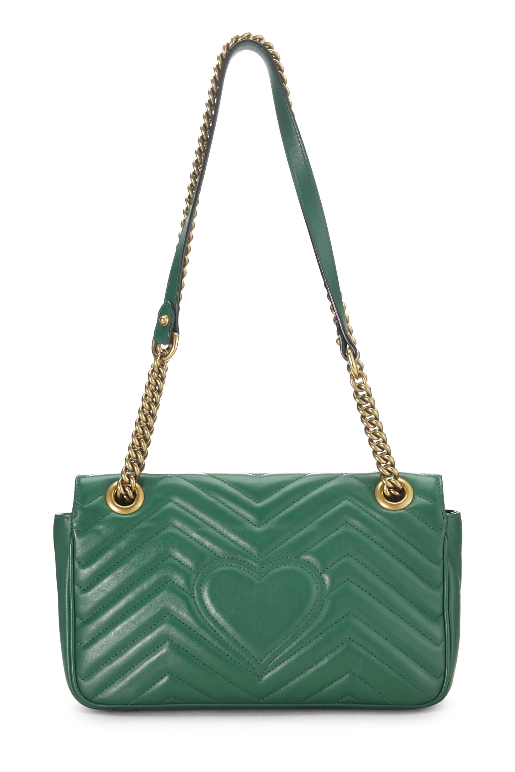 Gucci,  Green Leather GG Marmont Shoulder Bag Small, Green