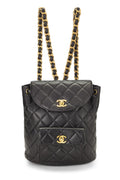 Chanel,  Black Quilted Lambskin 'CC' Classic Backpack Medium, Black