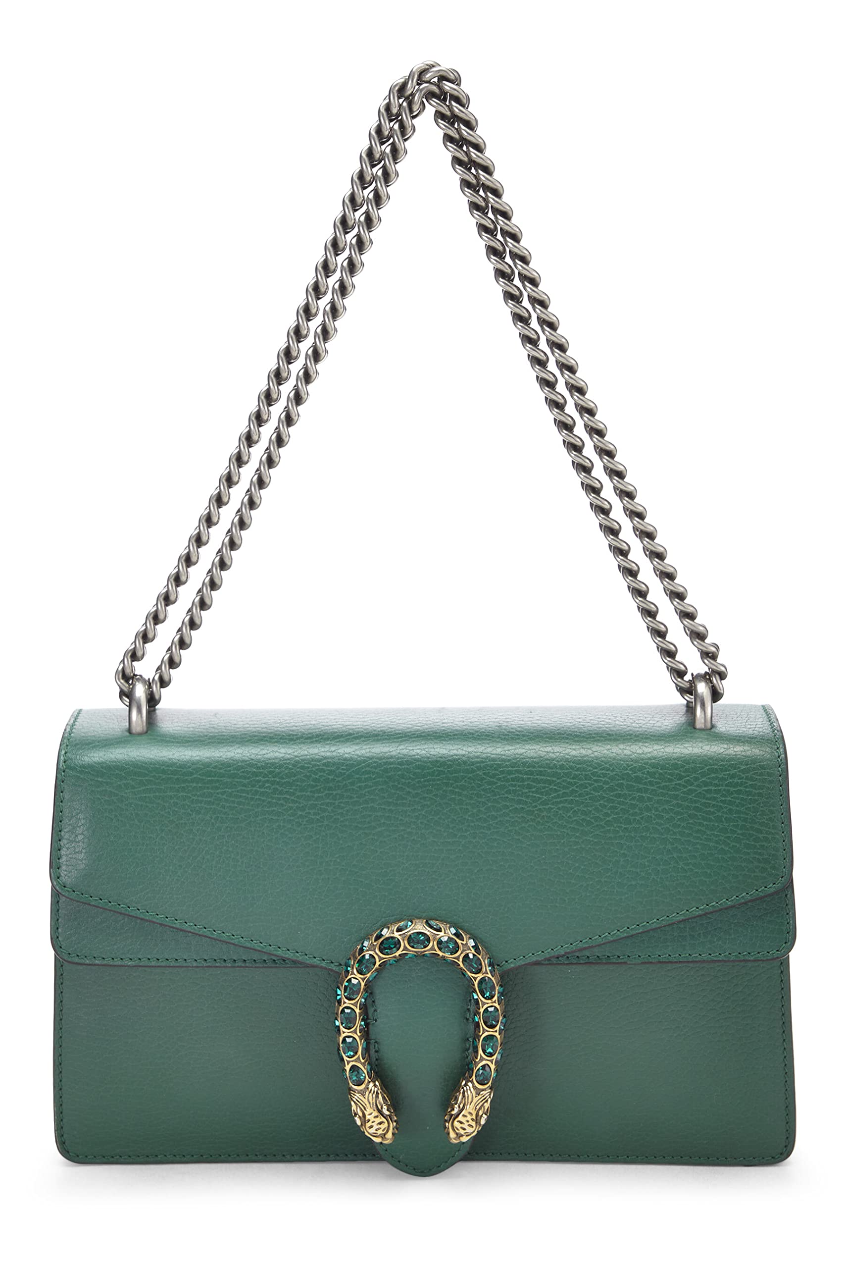 Gucci,  Green Leather Dionysus Shoulder Bag Small, Green
