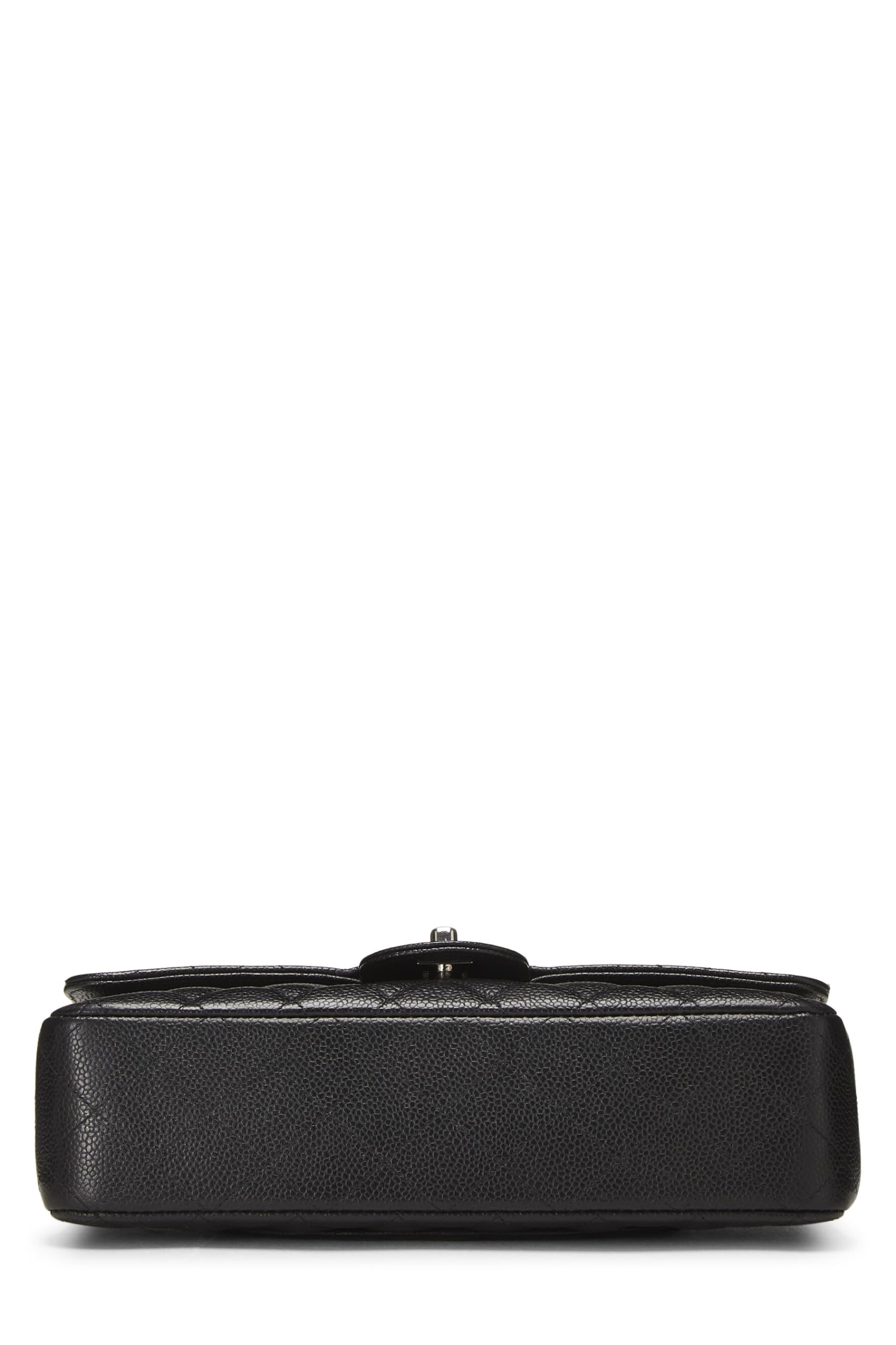 Chanel,  Black Quilted Caviar Classic Double Flap Medium, Black