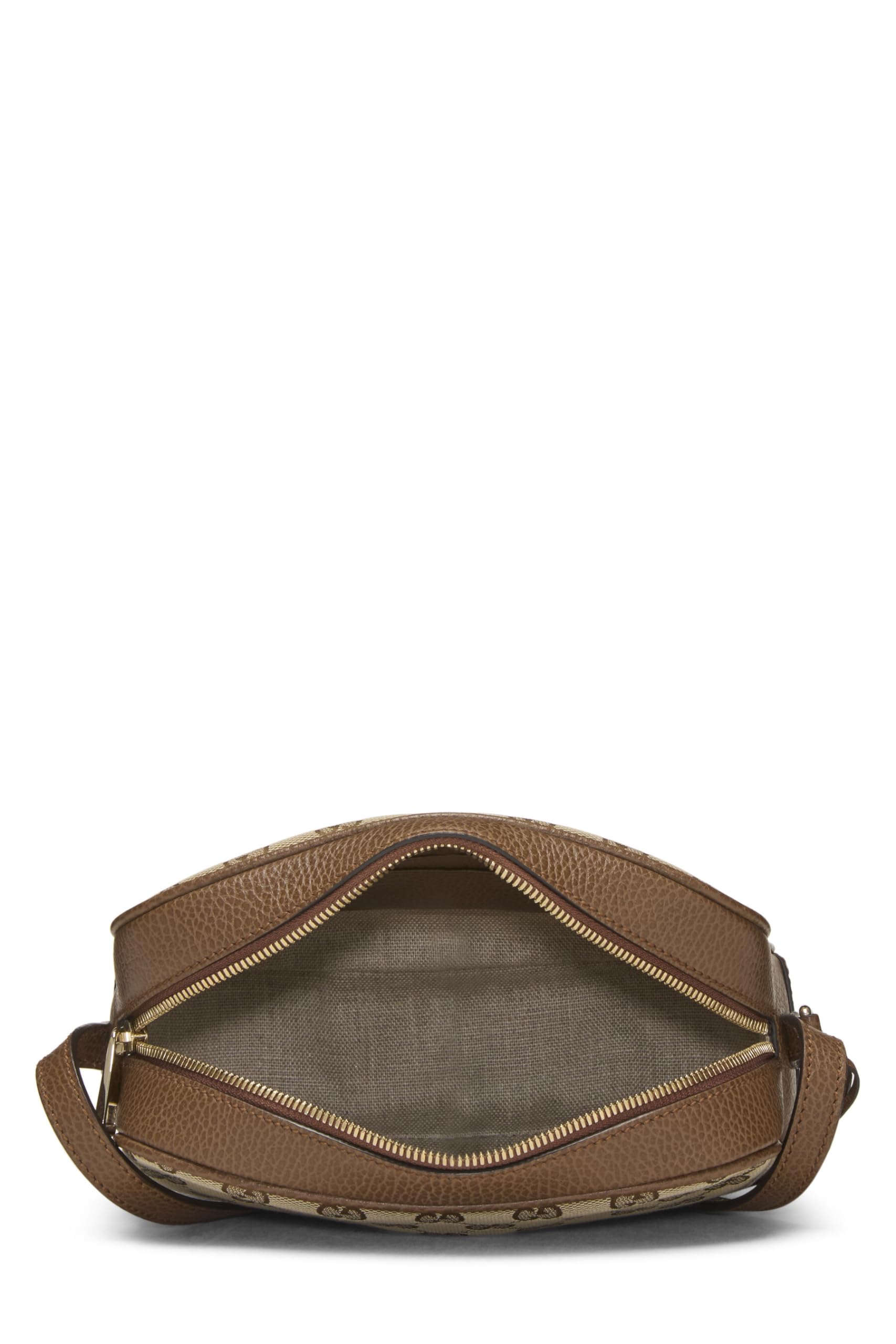 Gucci,  Brown Original Gucci Canvas Bree Crossbody, Brown