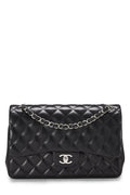 Chanel,  Black Quilted Lambskin New Classic Double Flap Jumbo, Black