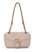Gucci,  Pink MatelassÃƒÆ’Ã‚Â© Leather GG Marmont Shoulder Bag, Pink