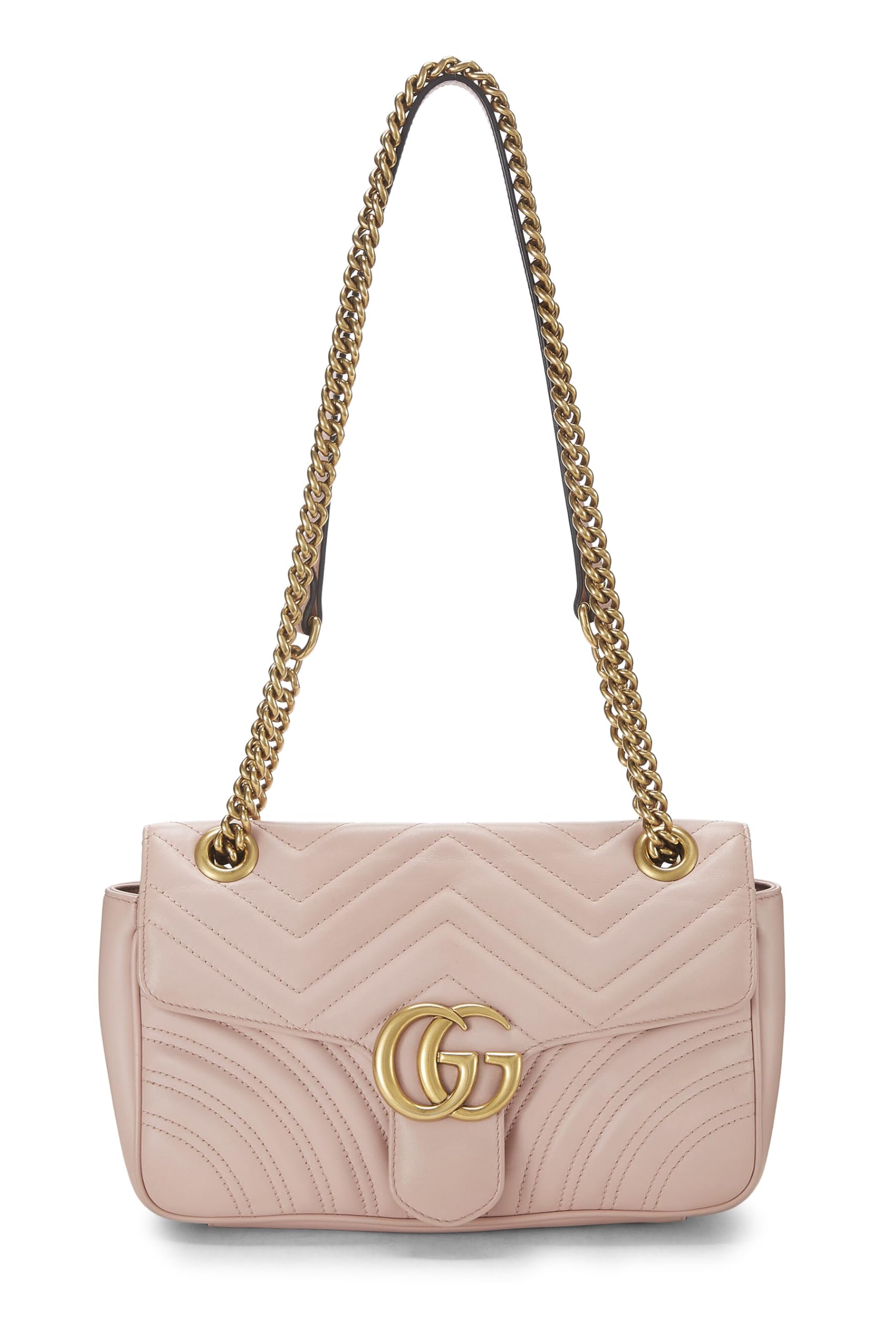 Gucci,  Pink MatelassÃƒÆ’Ã‚Â© Leather GG Marmont Shoulder Bag, Pink