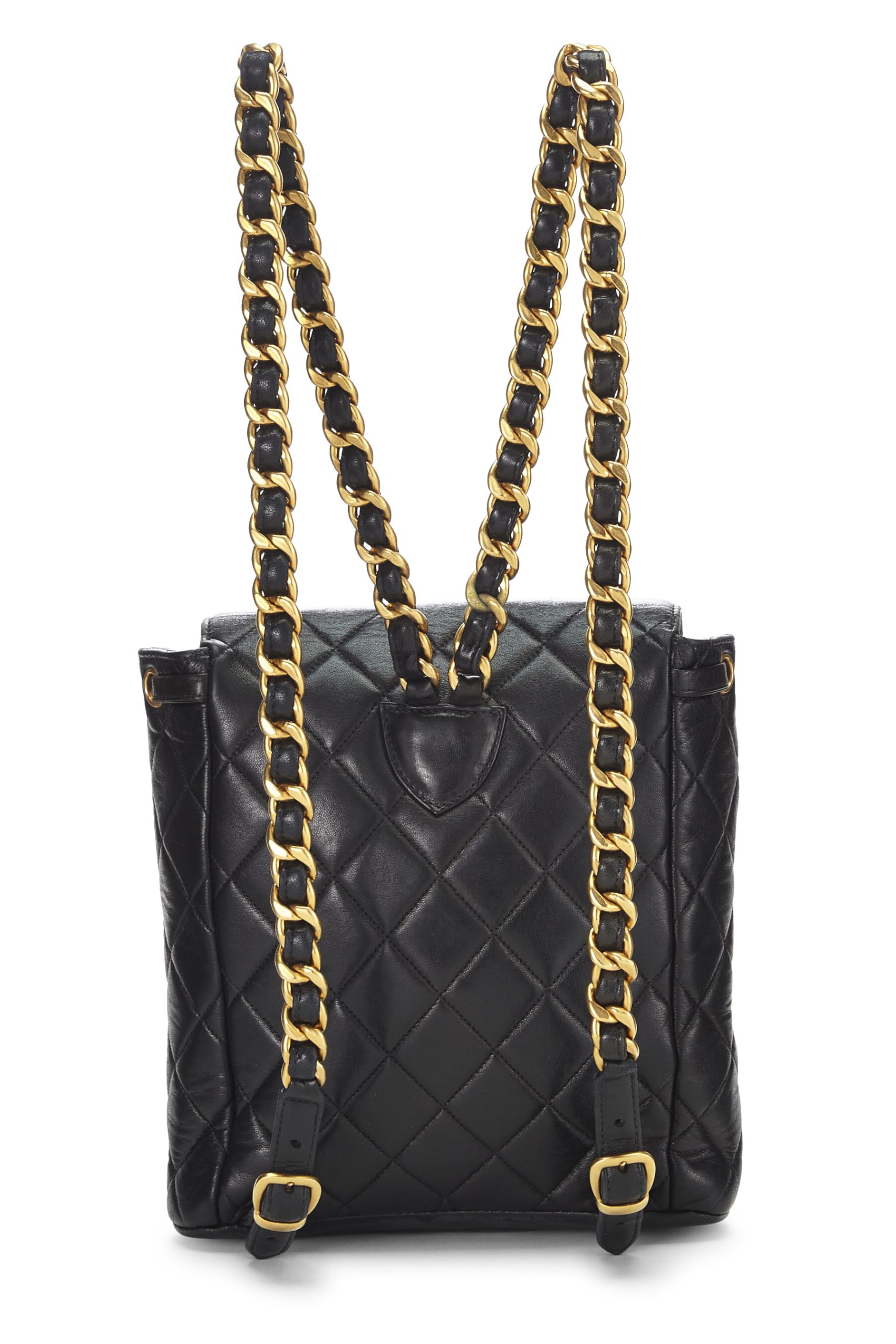 Chanel,  Black Quilted Lambskin Classic Backpack, Black