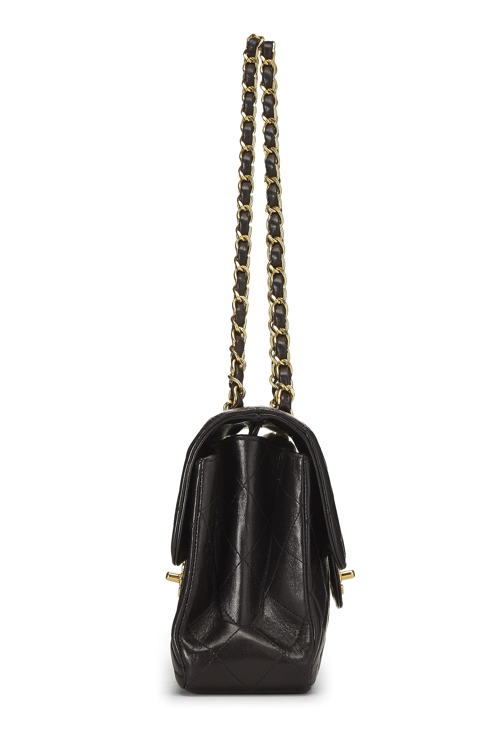 Chanel,  Black Quilted Lambskin Double Sided Classic Flap Medium, Black
