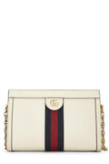 Gucci,  Cream Leather Ophidia Shoulder Bag Small, White