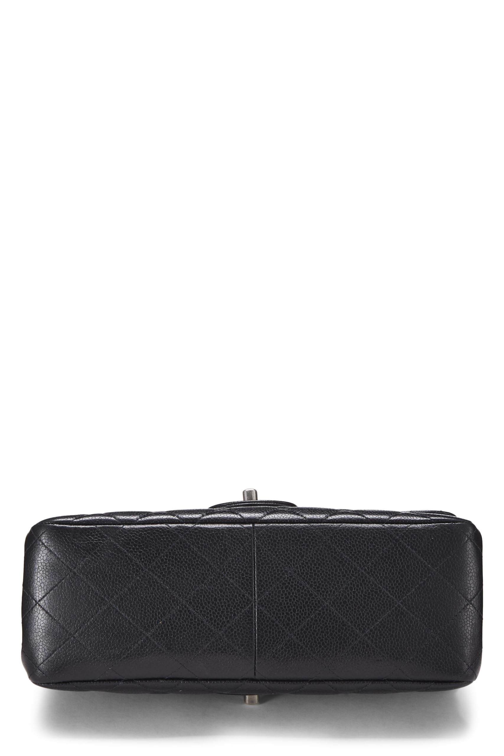 Chanel,  Black Quilted Caviar Double Sided Classic Flap Medium, Black