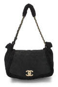 Chanel,  Black Shearling Shoulder Bag Small, Black