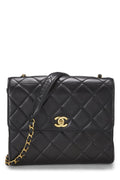 Chanel,  Black Quilted Lambskin 'CC' Square Shoulder Bag, Black