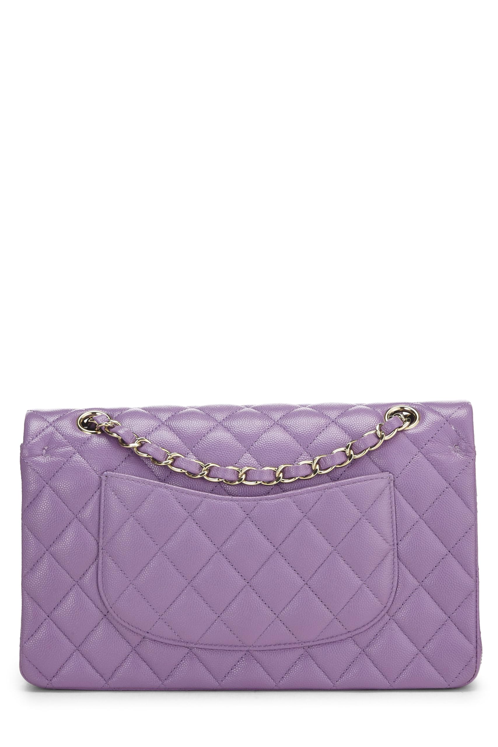 Chanel,  Purple Quilted Caviar Classic Double Flap Medium, Purple