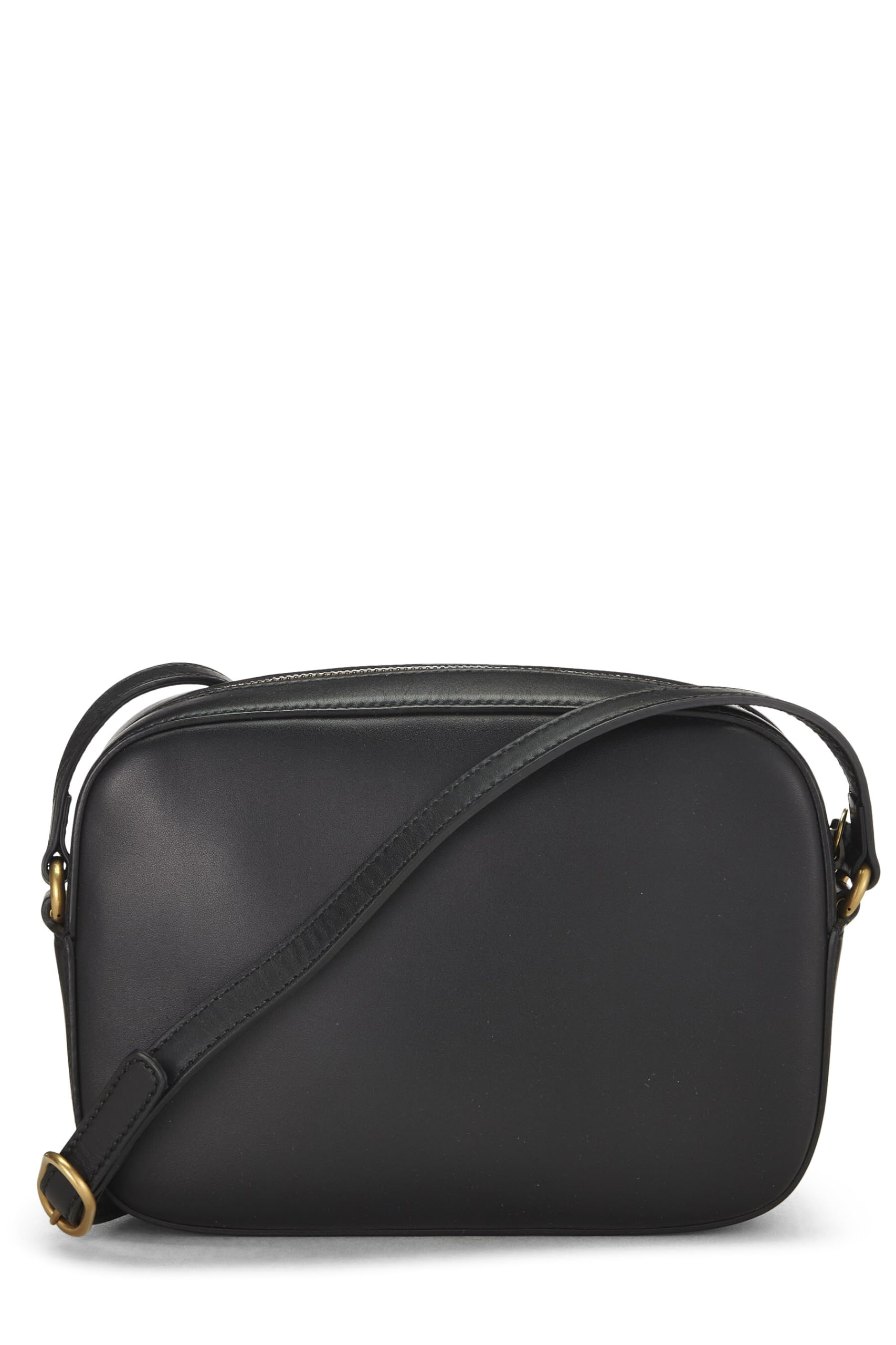 Gucci,  Black Leather Webby Shoulder Bag Small, Black