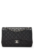 Chanel,  Black Quilted Lambskin New Classic Double Flap Jumbo, Black