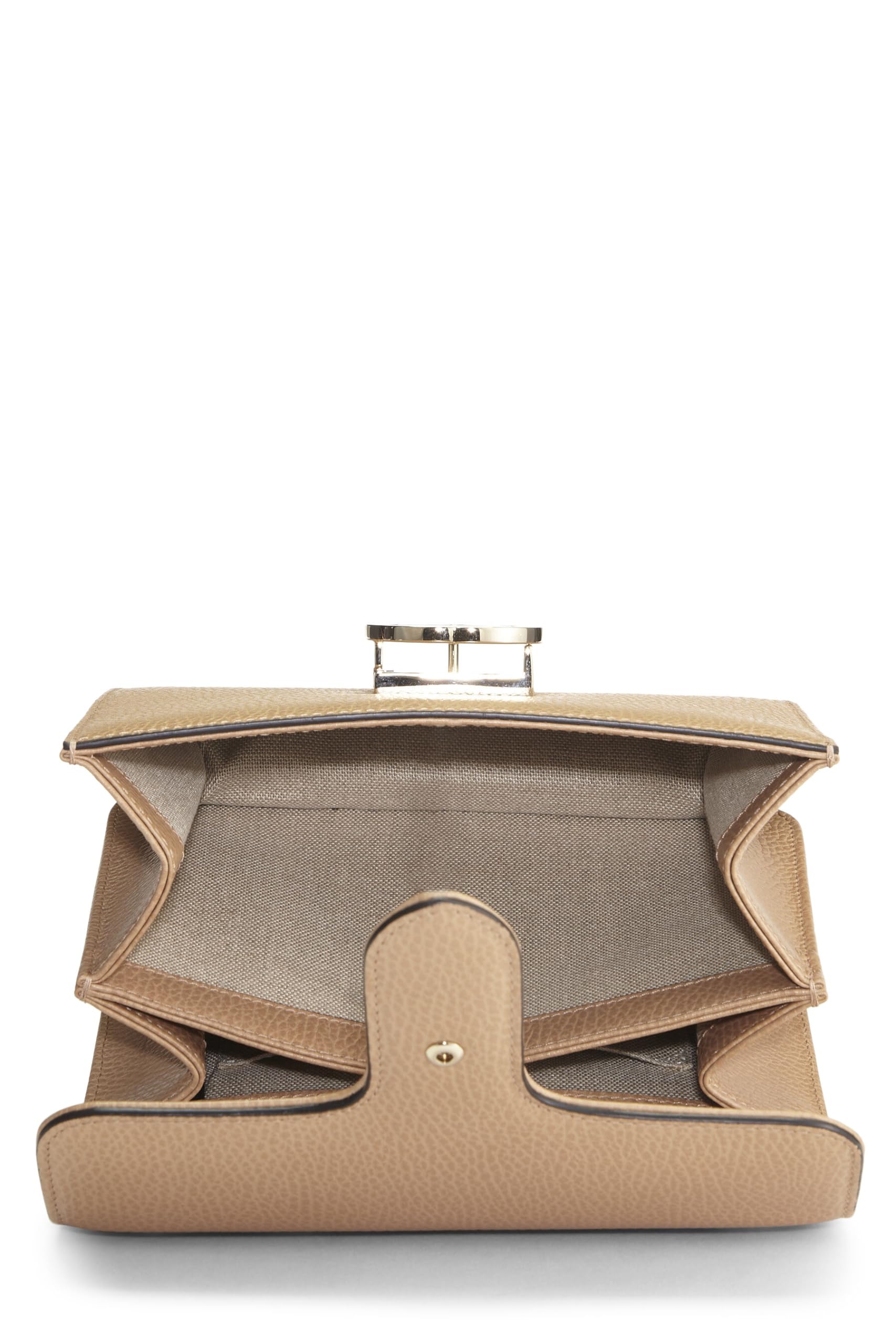 Gucci,  Beige Leather Interlocking Crossbody, Beige