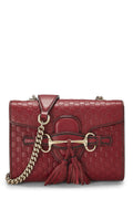 Gucci,  Pink Microguccissima Leather Emily Chain Crossbody Bag, Red
