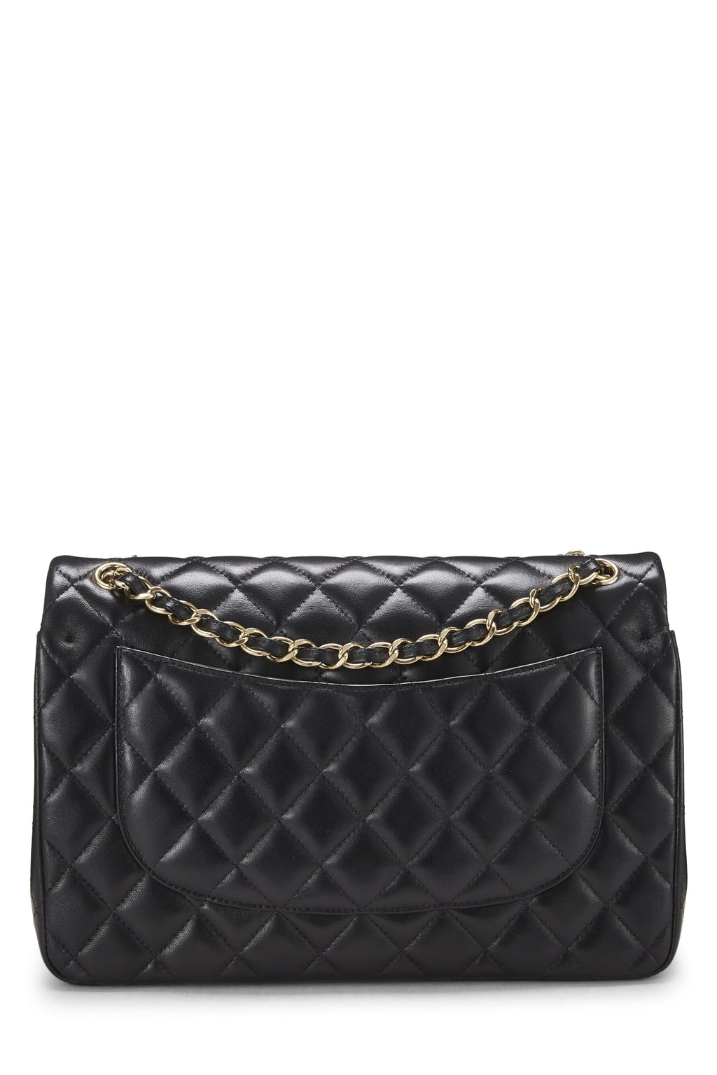 Chanel,  Black Quilted Lambskin New Classic Double Flap Jumbo, Black