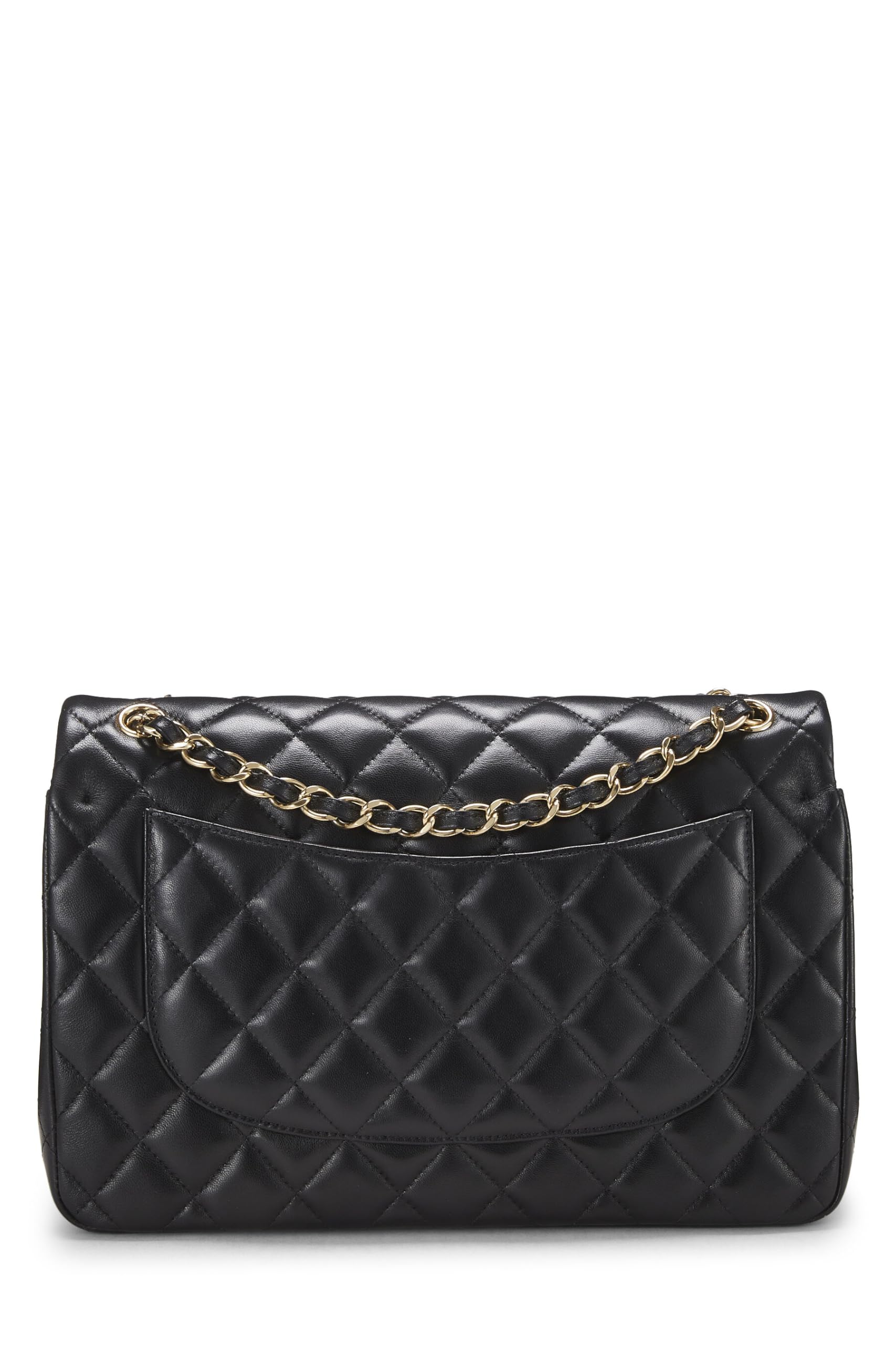 Chanel,  Black Quilted Lambskin New Classic Double Flap Jumbo, Black