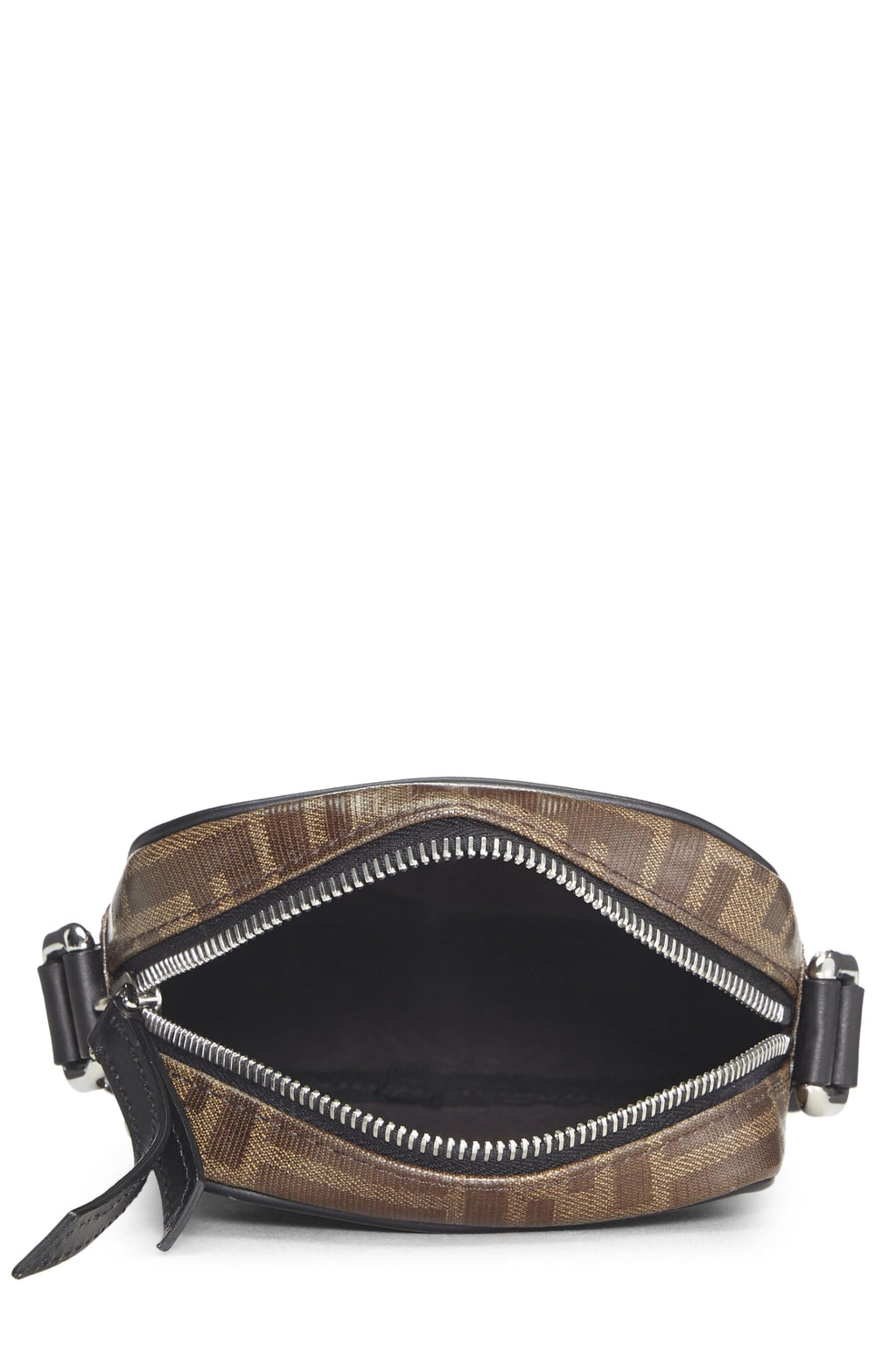 ,  Black & Brown Zucca Coated Canvas Crossbody Bag, Black