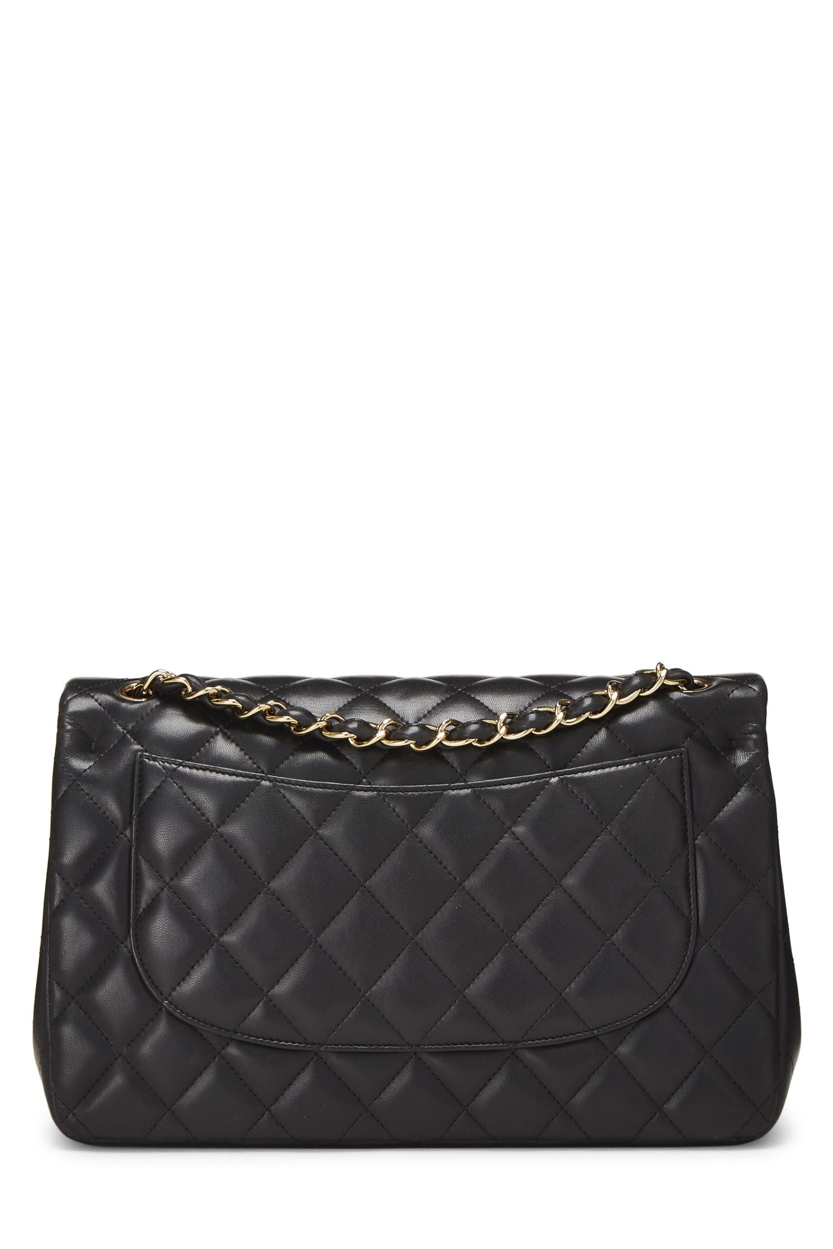 Chanel,  Black Quilted Lambskin New Classic Double Flap Jumbo, Black