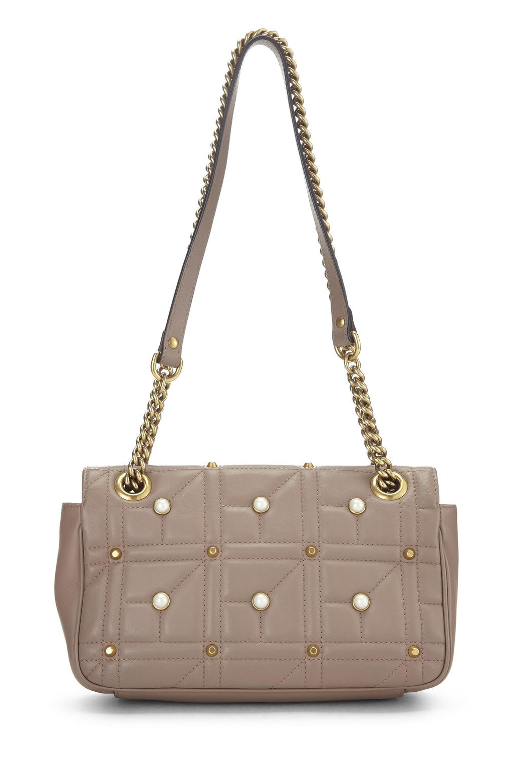 Gucci,  Beige Pearl MatelassÃƒÆ’Ã‚Â© Leather Marmont Shoulder Bag Small, Beige