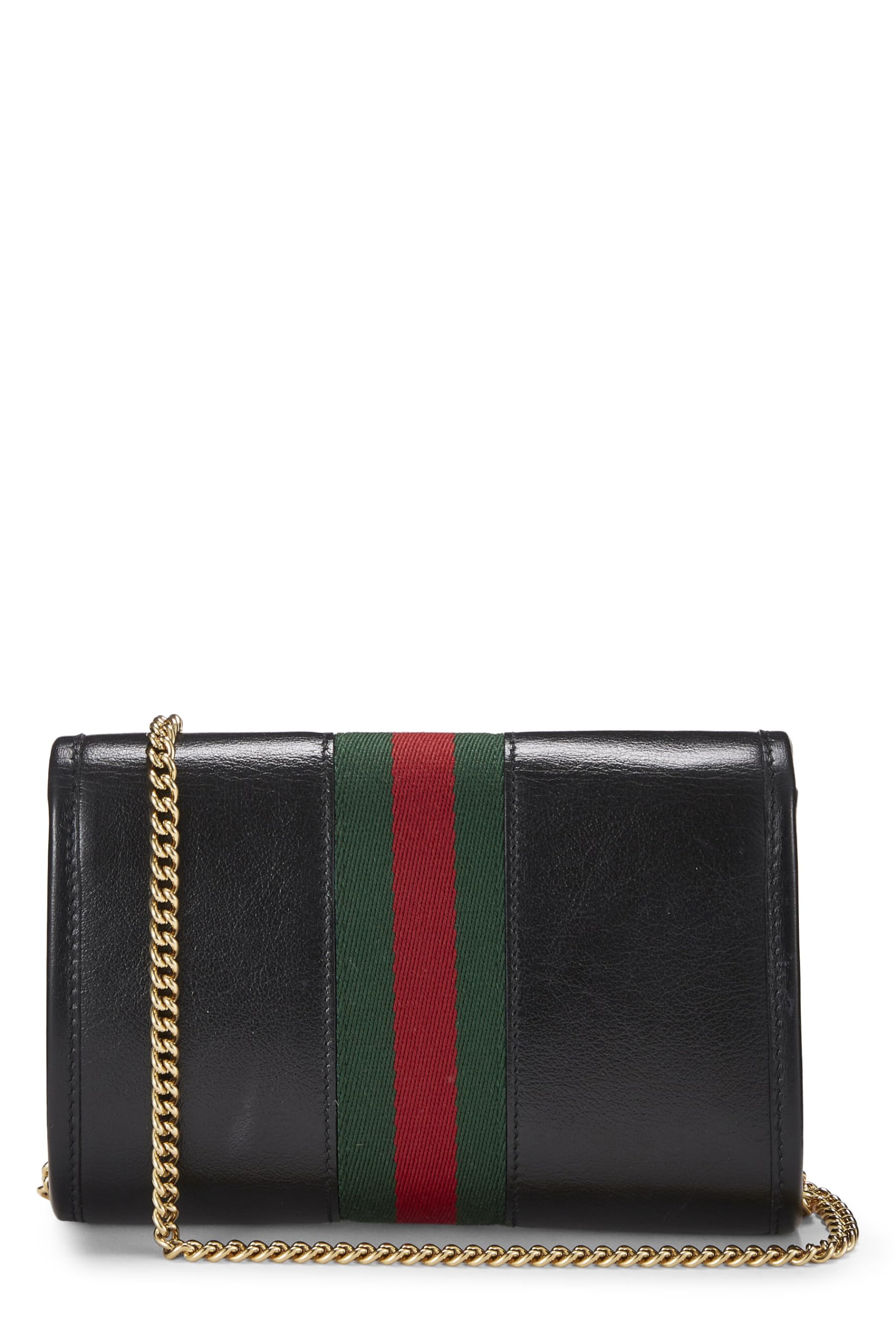 Gucci,  Black Leather Web Rajah Shoulder Bag Mini, Black