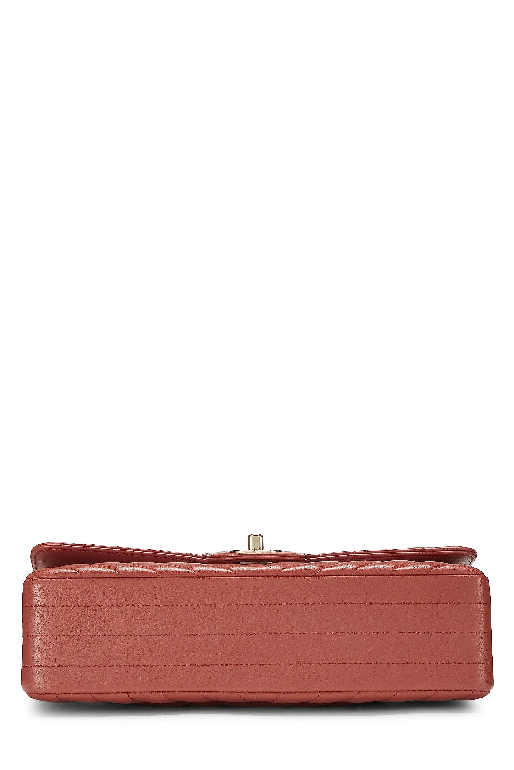 Chanel,  Orange Chevron Lambskin Classic Double Flap Medium, Orange