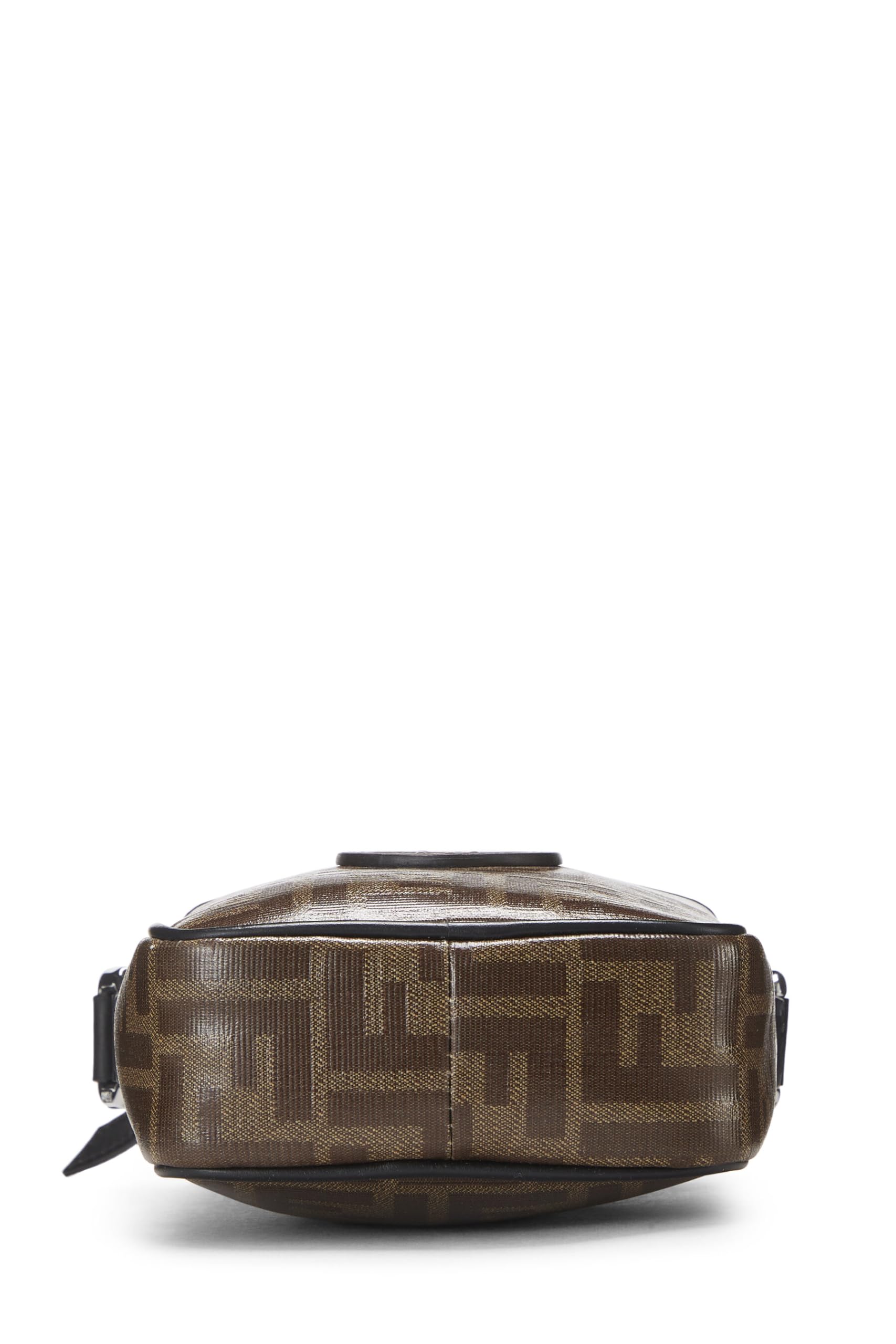 ,  Brown Leather & Zucca Canvas Crossbody, Black