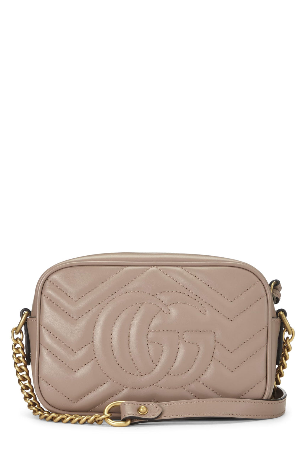 Gucci,  Pink Leather Gucci Marmont Crossbody Bag Small, Pink