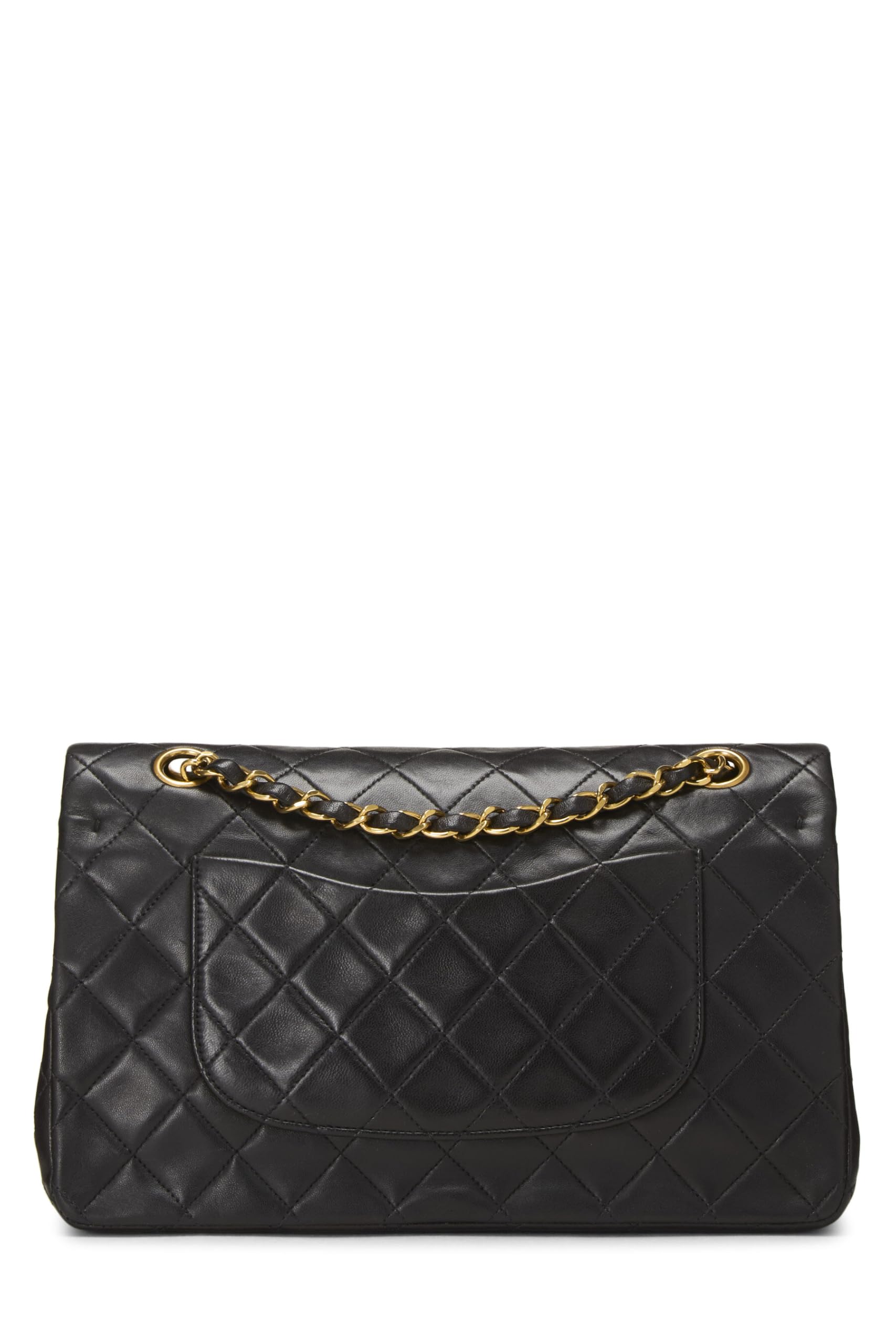 Chanel,  Black Quilted Lambskin Classic Double Flap Medium, Black
