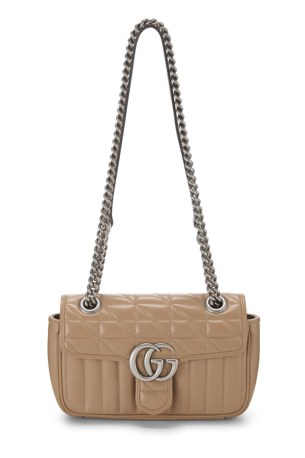 Gucci,  Beige Leather Marmont MatelassÃƒÆ’Ã‚Â© Shoulder Bag, Brown