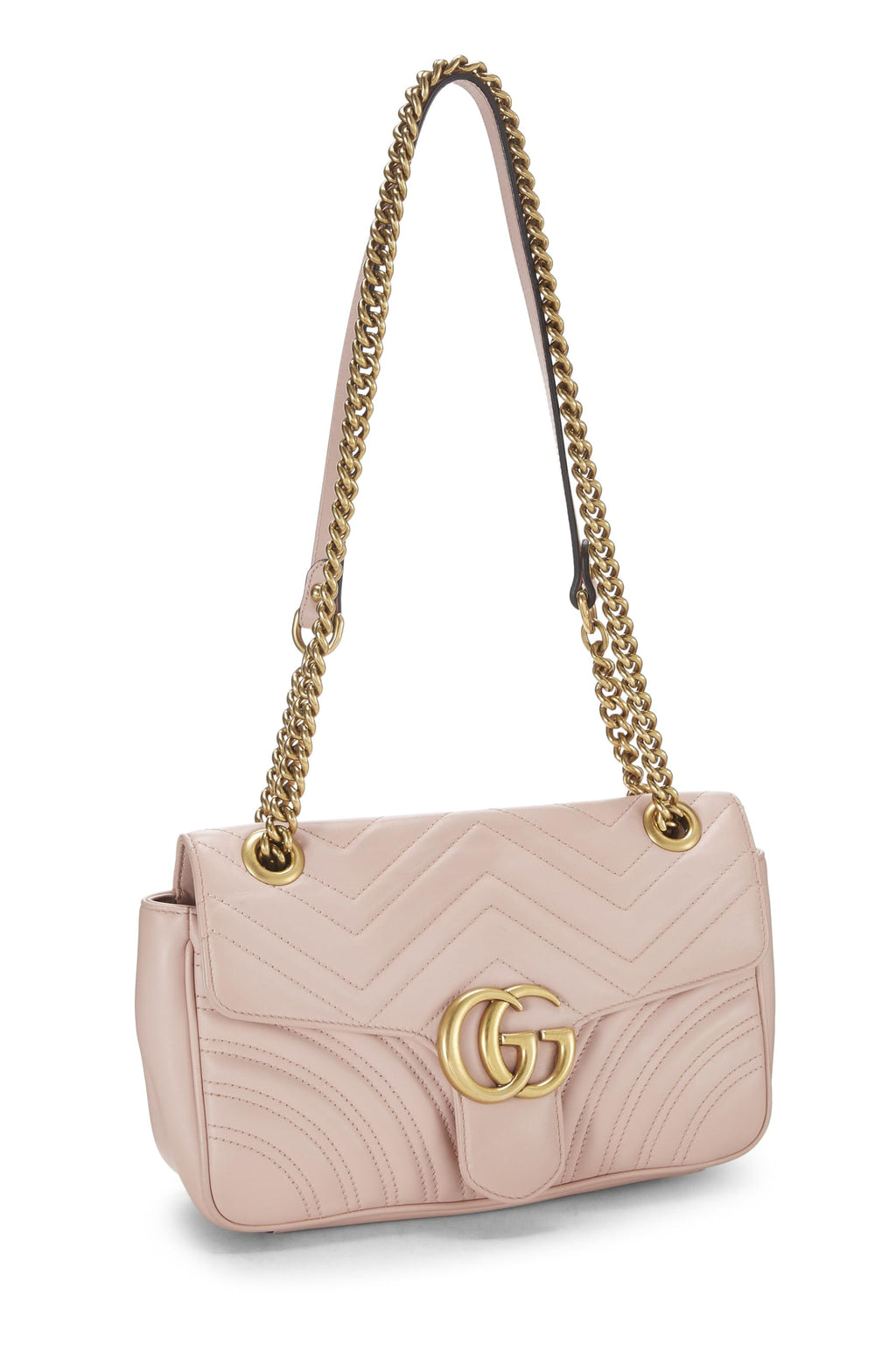 Gucci,  Pink MatelassÃƒÆ’Ã‚Â© Leather GG Marmont Shoulder Bag, Pink