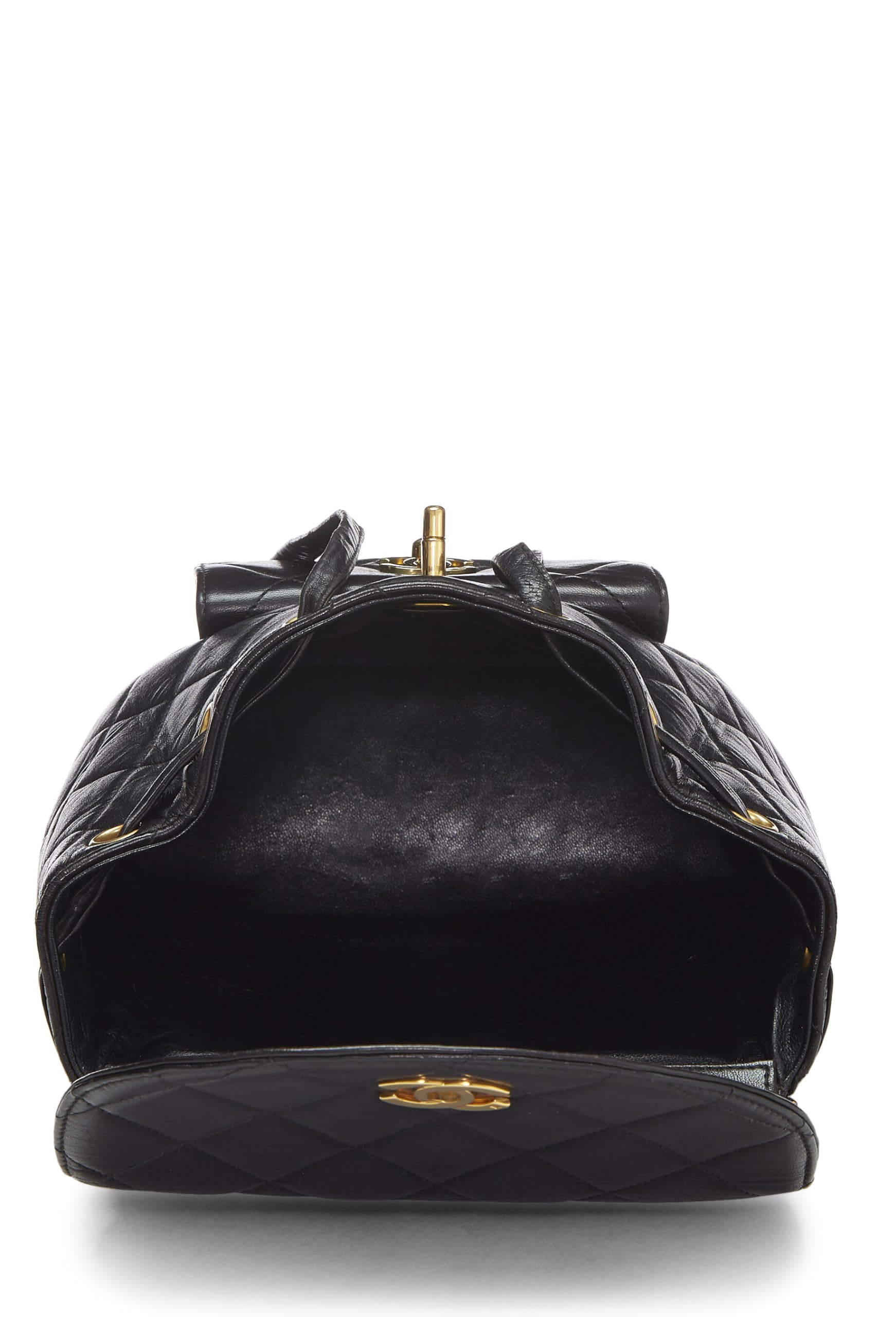 Chanel,  Black Quilted Lambskin 'CC' Classic Backpack Medium, Black