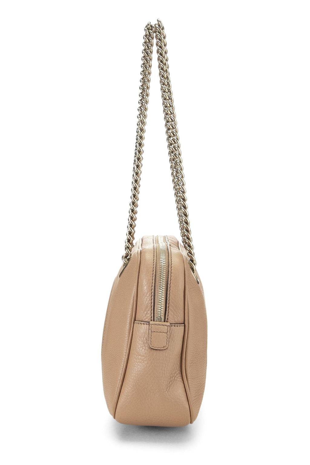 Gucci,  Beige Grained Leather Soho Chain Shoulder Bag, Beige