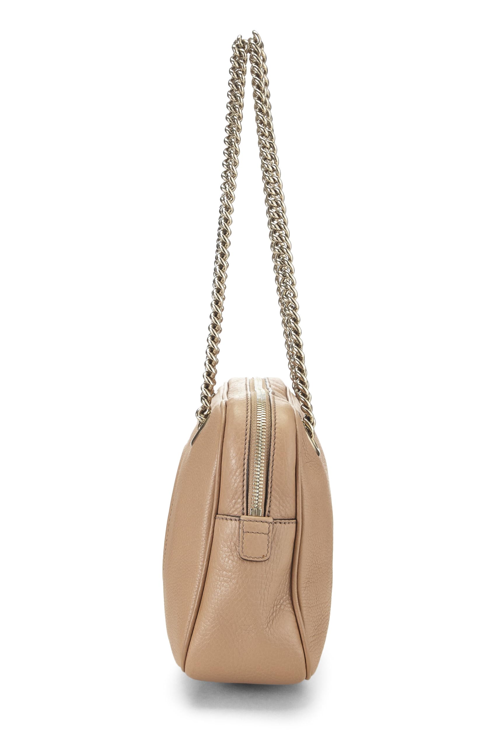 Gucci,  Beige Grained Leather Soho Chain Shoulder Bag, Beige